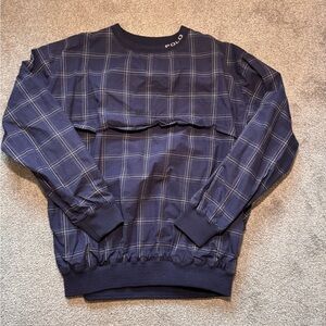 Ralph Lauren Men's Blue Checkered Crewneck Sweater-L(27x28x24)